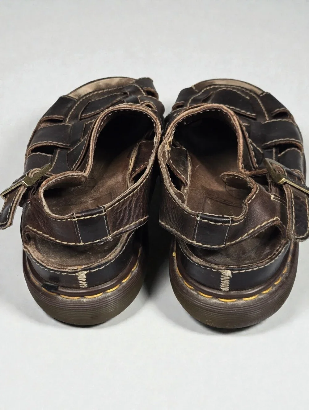Dr. Marten Fisherman Brown Leather Sandal Made In England Mens Size 10 - AS IS